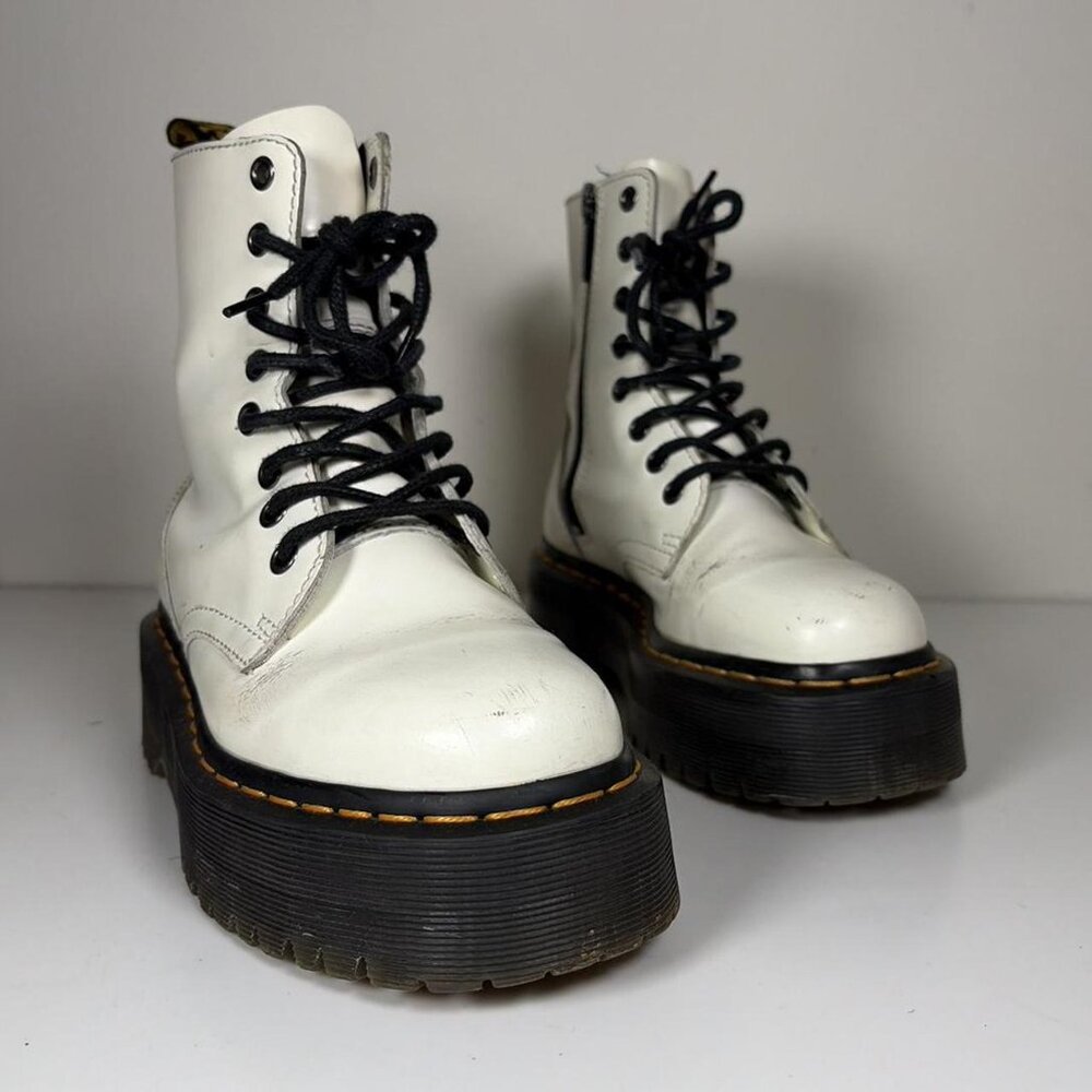 White Dr. Marten Jadon Leather Boots
